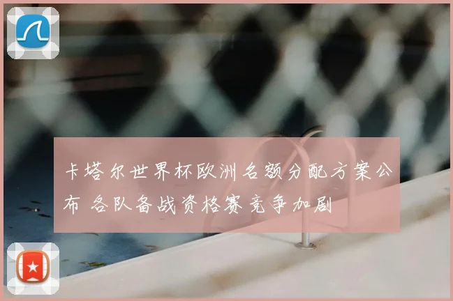 卡塔尔世界杯欧洲名额分配方案公布 各队备战资格赛竞争加剧